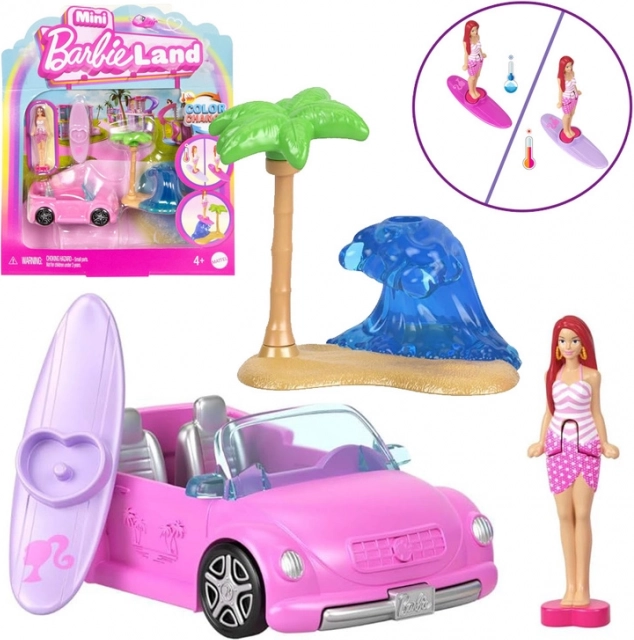 Mattel Mini Barbie Land kabrió minibaba babával és színváltó funkcióval