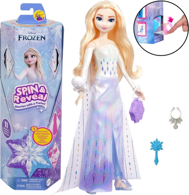 Mattel Disney Princess Frozen Spin & Reveal baba: Elsa meglepetésekkel és kiegészítőkkel