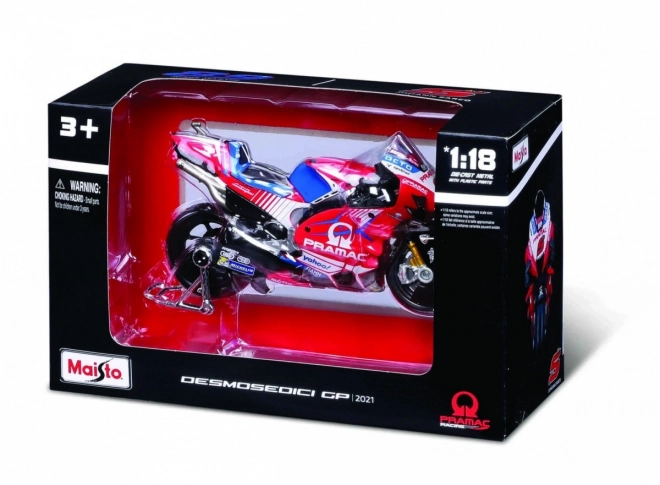 Ducati Pramac versenymotor fém modell 1:18