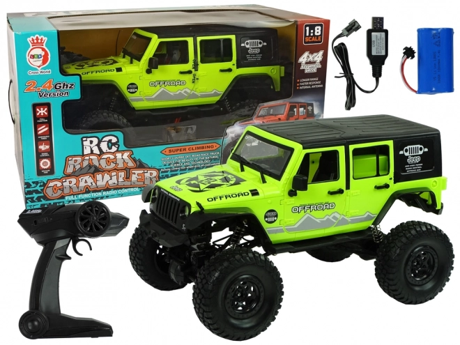 Terepjáró Rock Crawler zöld rugós 4x4