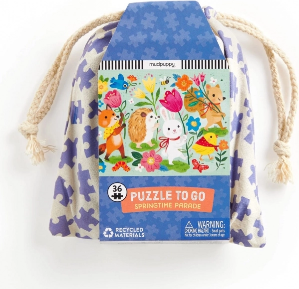 Puzzle Tavaszi menet pamutzsákban a Mudpuppy-tól