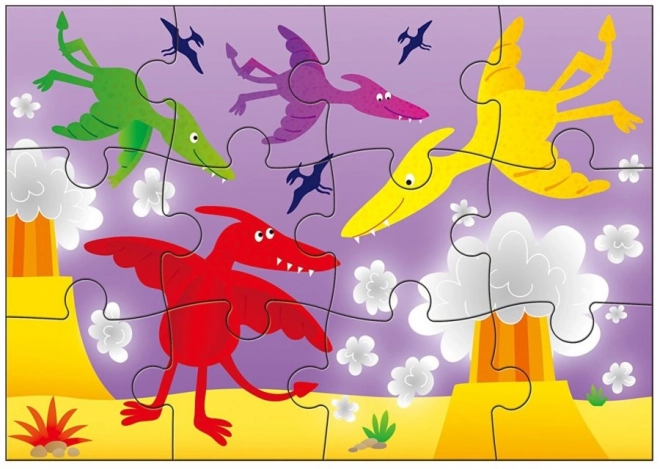 Dinoszaurusz kaland puzzle - 4 az 1-ben készlet