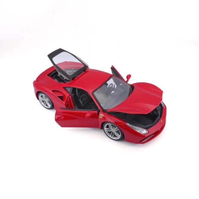 Fém autó modell Ferrari 488 GTB piros