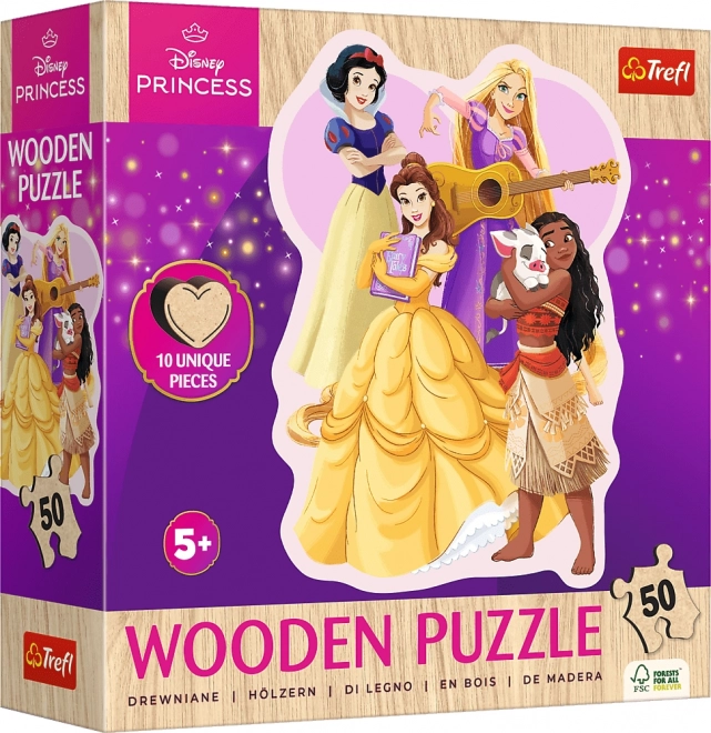 Disney gyönyörű hercegnők fa puzzle 50 darabos