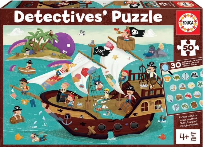 Detektív puzzle kalózhajó 50 darabos