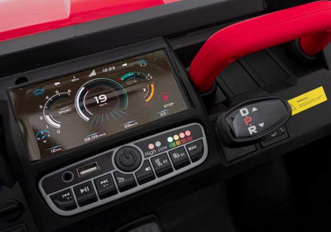 Auto Pick-Up Speed 900 pro gyerekek Piros + 4x4 hajtás + mozgó pumpa + csomagtér + távirányítás + lapát + LED audio