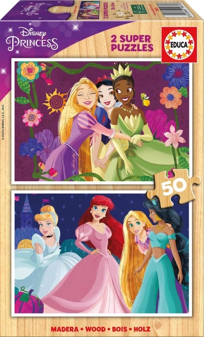 Disney Hercegnők Educa Fa Puzzle 2x50 Darab