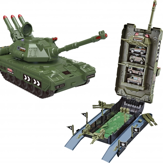 Tank garázs 44 cm 4 autóval