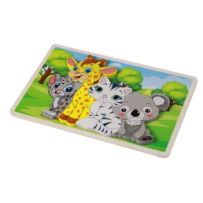 Fa puzzle állatkák 8 darabos