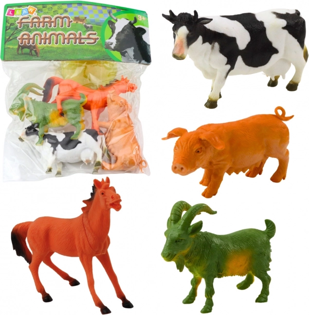 Gazdasági állatok figura készlet ló, kecske, tehén, disznó 4 db