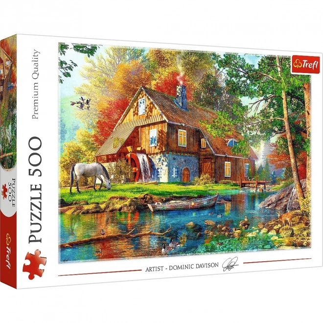 500 darabos puzzle - Házikó a folyó mellett