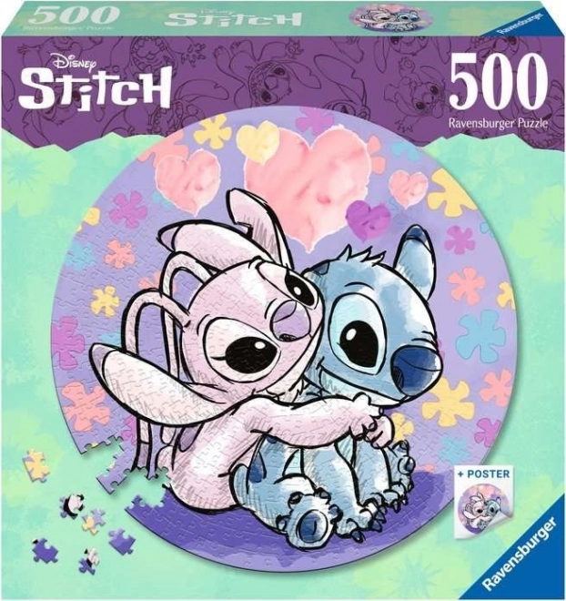 Kerek puzzle - Stitch 500 darabos