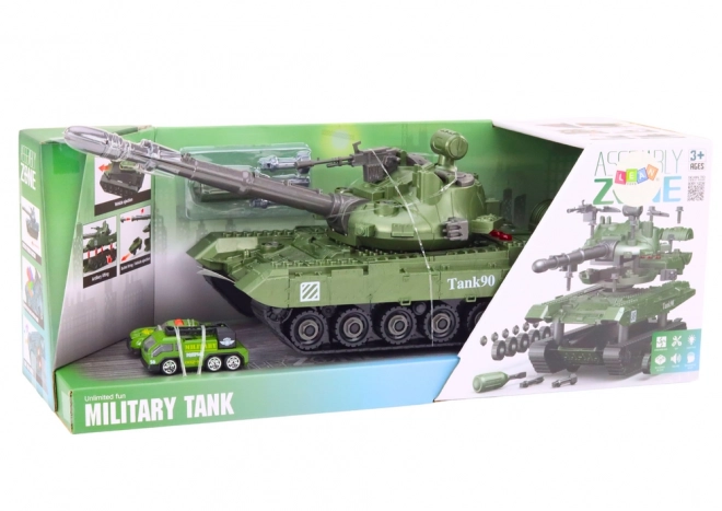 Zöld tank DIY gyerekeknek szétszedhető elemekkel és hangokkal