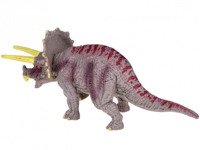 Gumiból készült triceratopsz dinoszaurusz figura