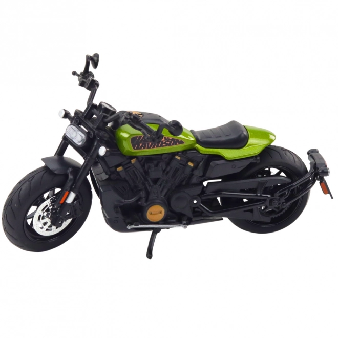 Motorkerékpár Chopper fém fekete zöld elemekkel