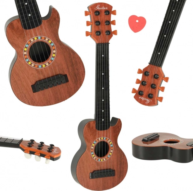 Klasszikus gyerek fa gitár, 6 húrral, 46,5 cm