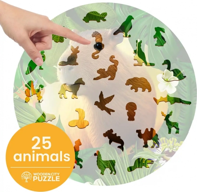 Fából készült puzzle kapibara 250 darabos