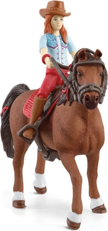 schleich horse club lovaglókészlet hannah és cayenne mozgatható figurával