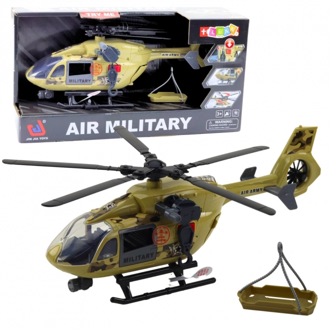 Katonai helikopter hang- és fényhatásokkal 1:14