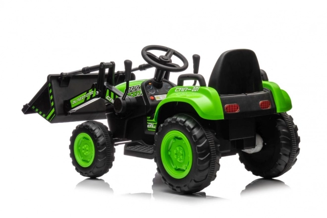Gyermek elektromos traktor zöld kanállal
