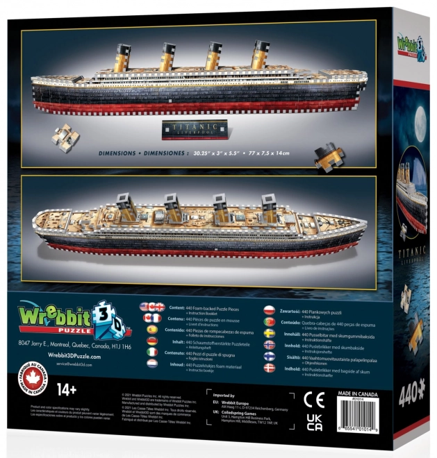 Wrebbit 3D Titanic kirakósjáték 440 darabos