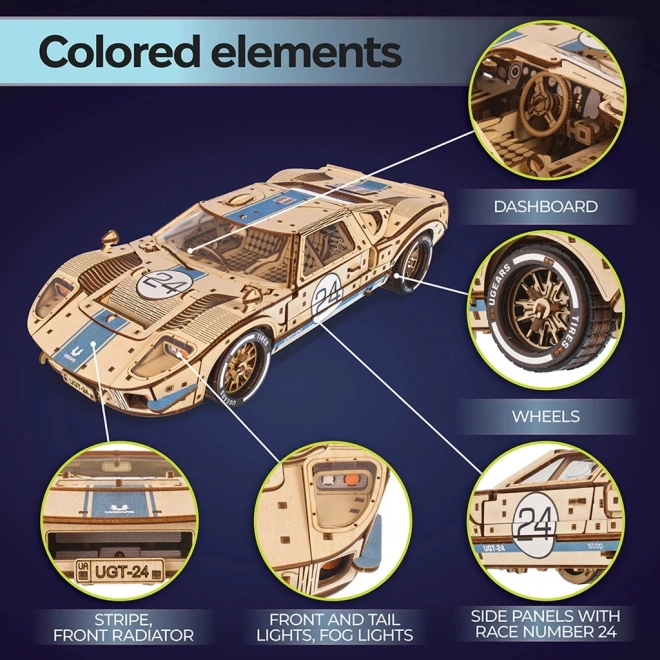 Ugears 3D fa mechanikus puzzle Endurance Racer