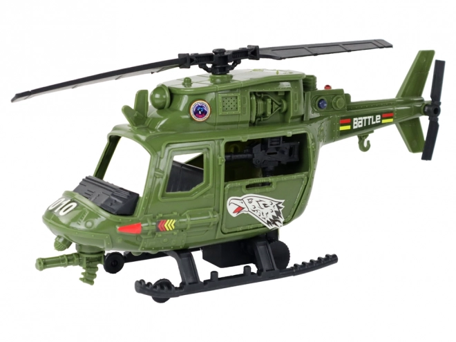 Katonai helikopter és harckocsi készlet irányítótoronnyal