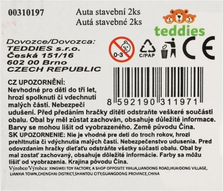 Építőipari autók 2 db műanyag 18 cm