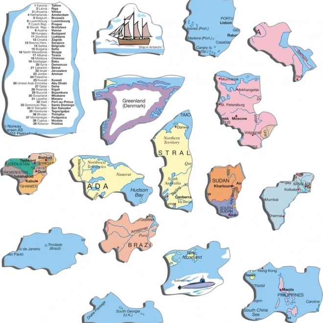 Larsen puzzle világ politikai térkép 107 darab