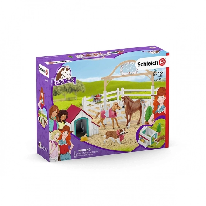 Schleich látogató lovak Ruby kutyával