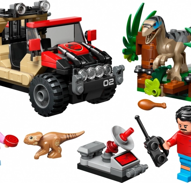 Építőkészlet LEGO Jurassic World: Terepjárós menekülés a velociraptor elől
