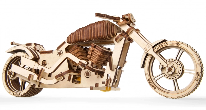 3D fából készült mechanikus puzzle - Chopper motorkerékpár