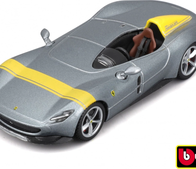 Bburago Ferrari Monza SP1 ezüst/sárga autómodell