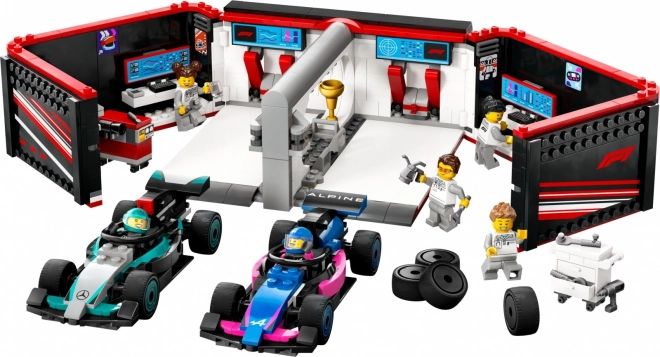 Lego City F1 garázs és versenyautók Mercedes-AMG és Alpine