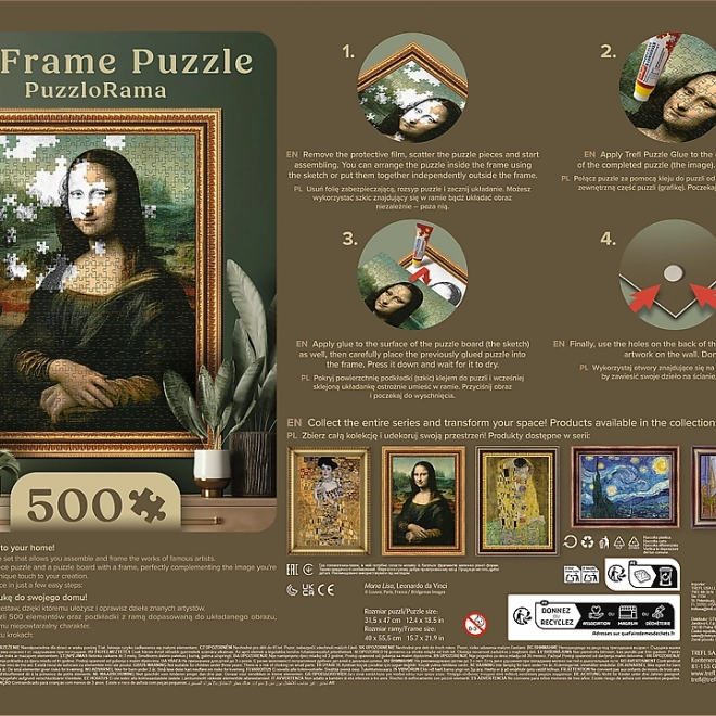 Mona Lisa Puzzle 500 darabos kerettel a TREFL-től