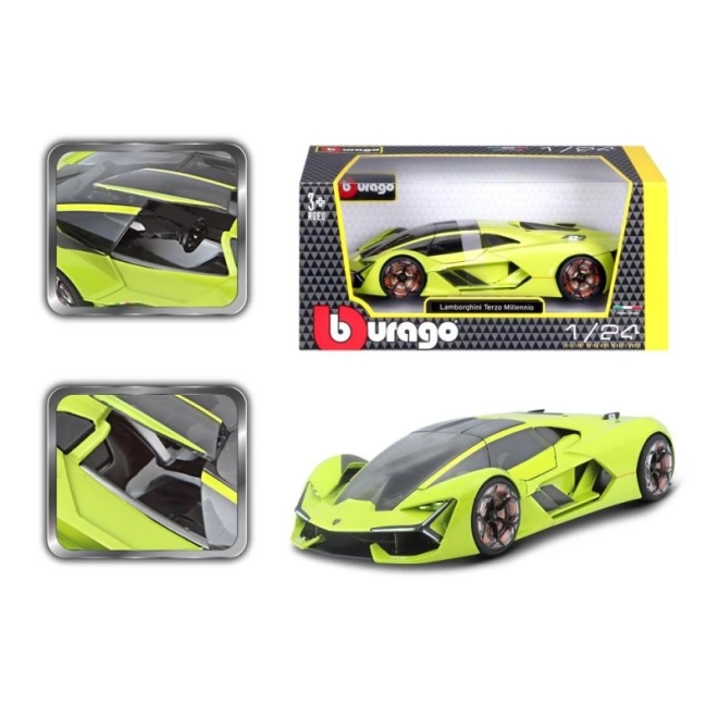 Bburago Lamborghini Terzo Millenio zöld modellautó