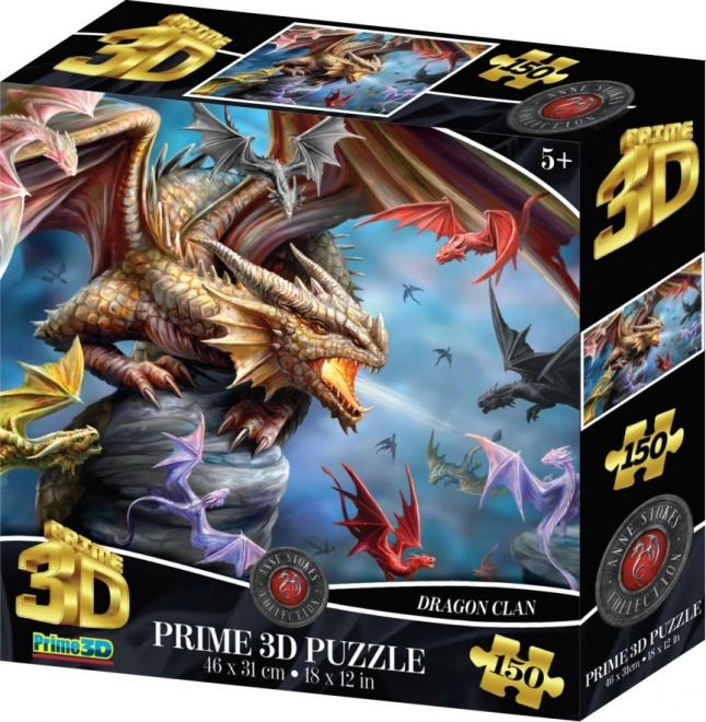 Dračí klán 3D optikai hatású puzzle 150 darabos