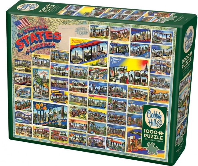 Amerikai történelmi képeslapok puzzle - 1000 darabos