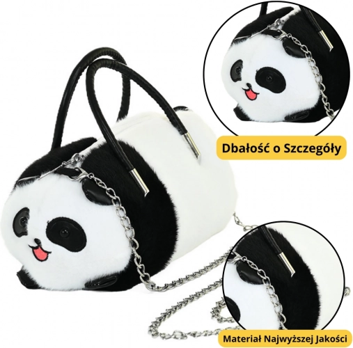 Panda plüss táska lánccal