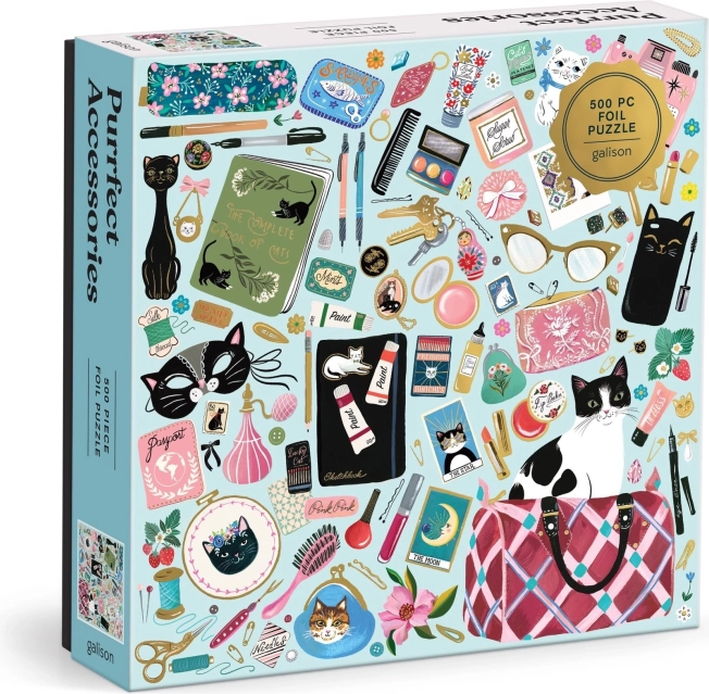 Négyzet alakú puzzle Macskás kiegészítők 500 darab
