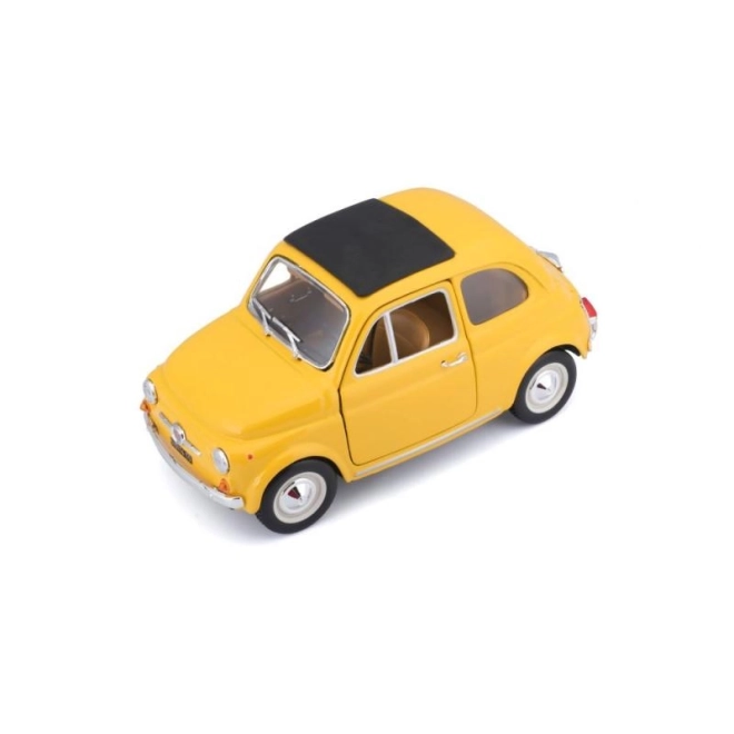 Bburago Fiat 500 F 1965 sárga autómodell 1:24