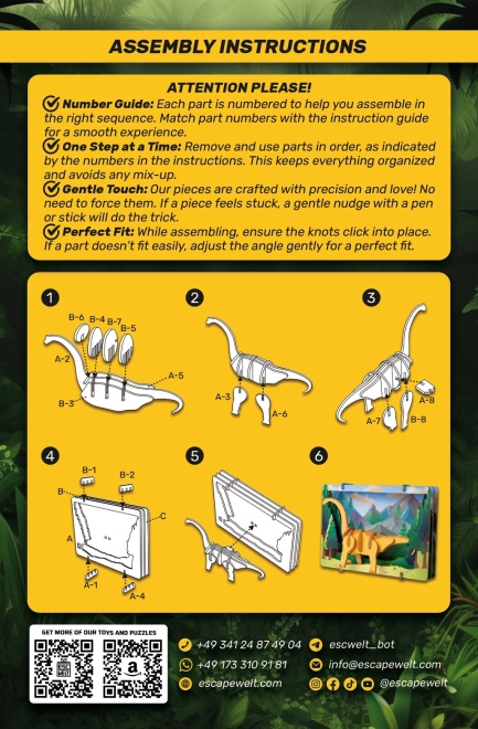 EscapeWelt 3D fa puzzle Brontosaurus