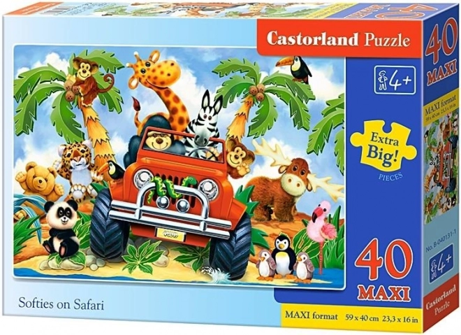 Maxi állatos safari puha puzzle 40 db