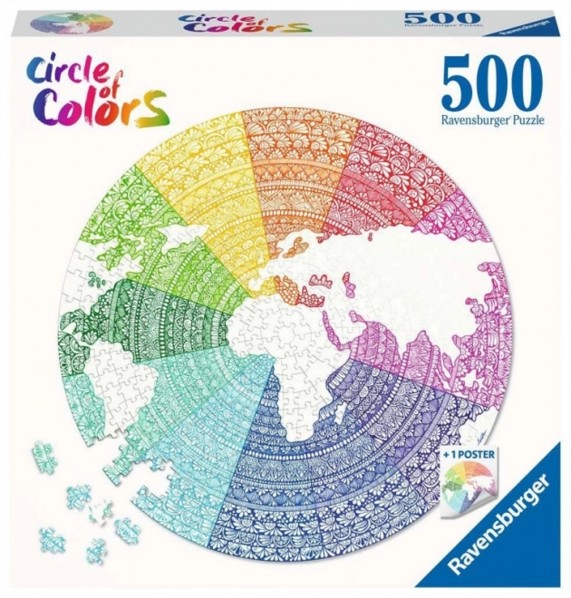 Mandala színek köre puzzle 500 darabos - Ravensburger