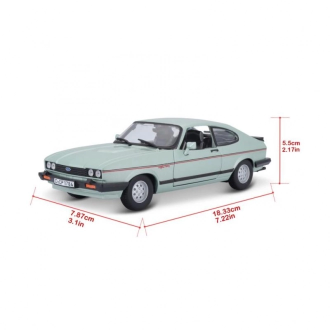 Bburago Ford Capri 1982 világoszöld modellautó