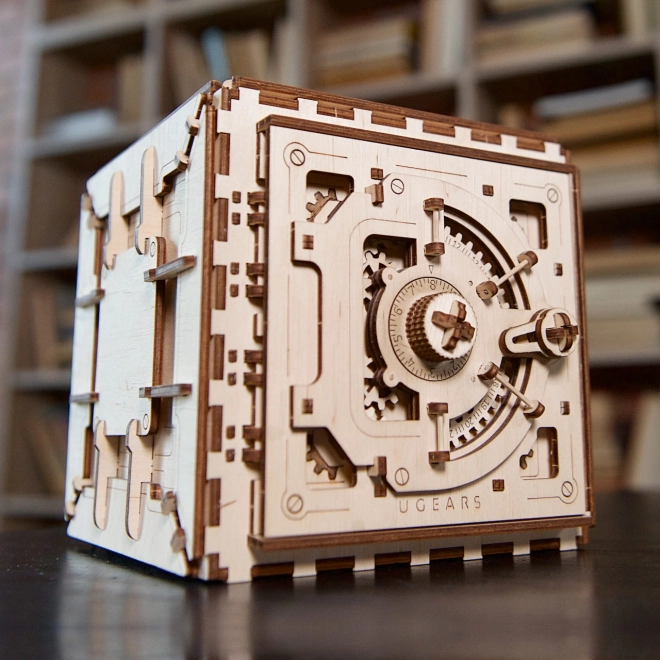 Ugears 3D fa mechanikus puzzle széf