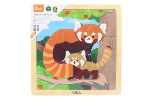 Fa puzzle 9 db - Vörös panda