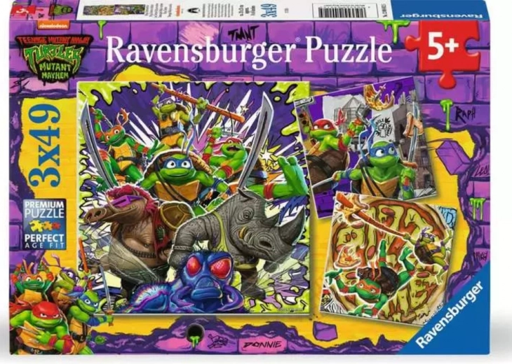 RAVENSBURGER Tini Nindzsa Teknőcök puzzle 3×49 darab