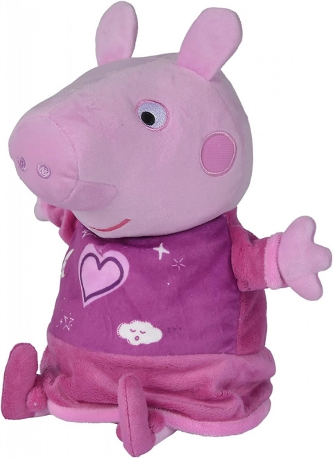 Peppa malac 2 az 1-ben plüss altató, zenélő + világító, rózsaszín, 25 cm