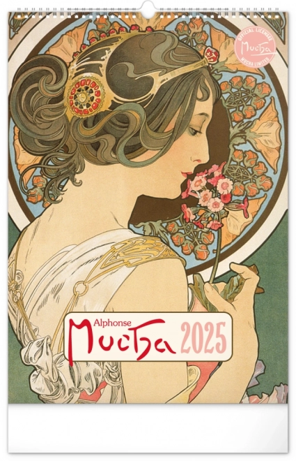 Alfons Mucha falinaptár 2025